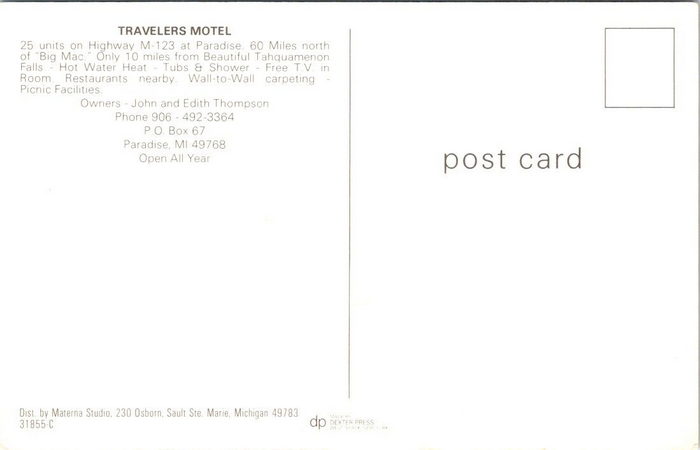 Tahquamenon Suites Lodging (Travelers Motel) - Old Postcard (newer photo)